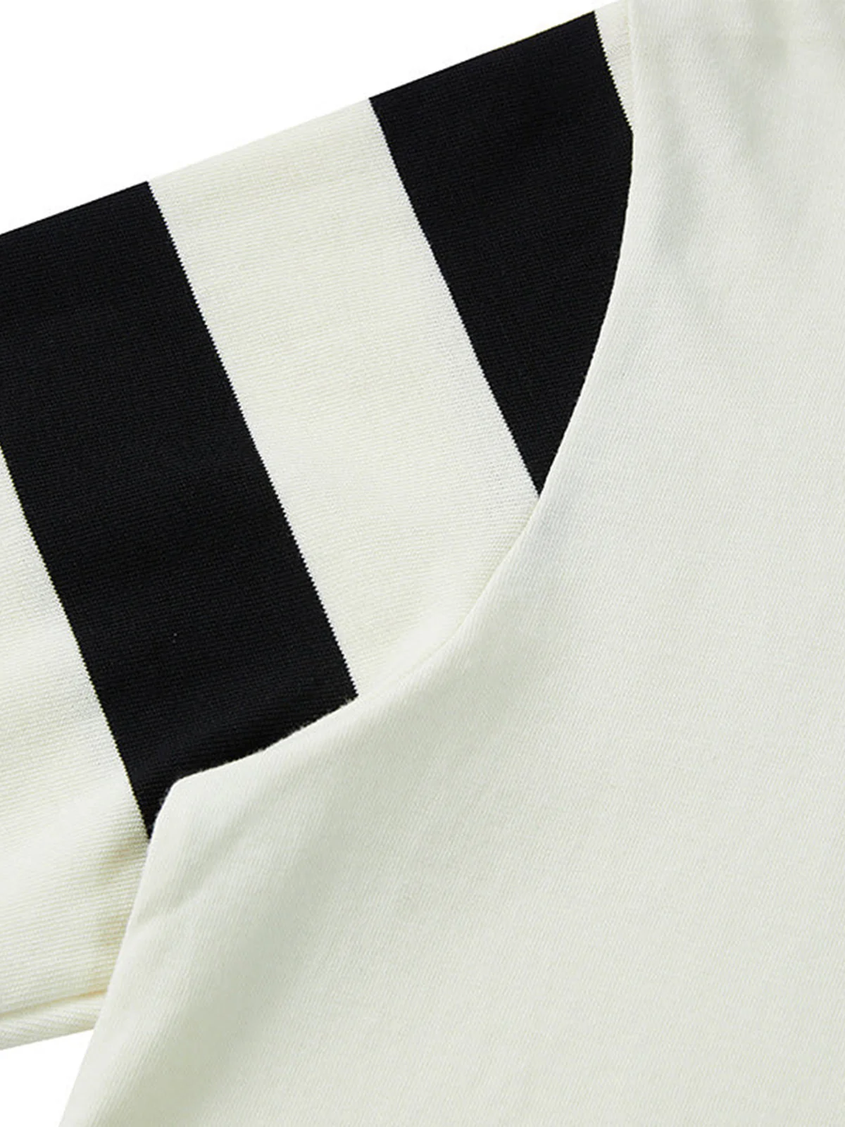 Contrasting Stripes Sleeve Heavyweight Biker Long Sleeve Tee - Image 17