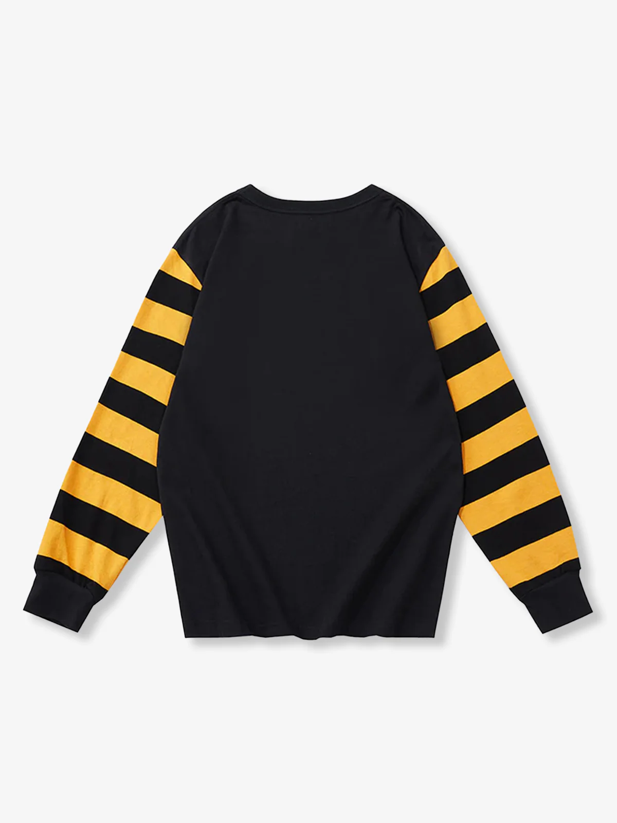 Contrasting Stripes Sleeve Heavyweight Biker Long Sleeve Tee - Image 5
