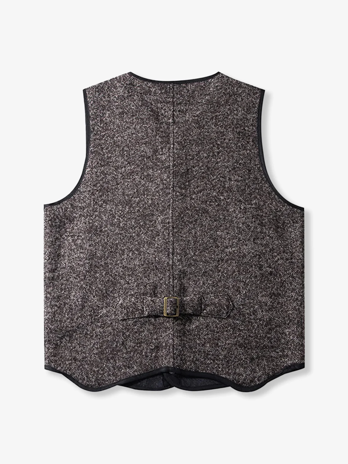 British Wool Blend Knit V-Neck Vest - Image 3