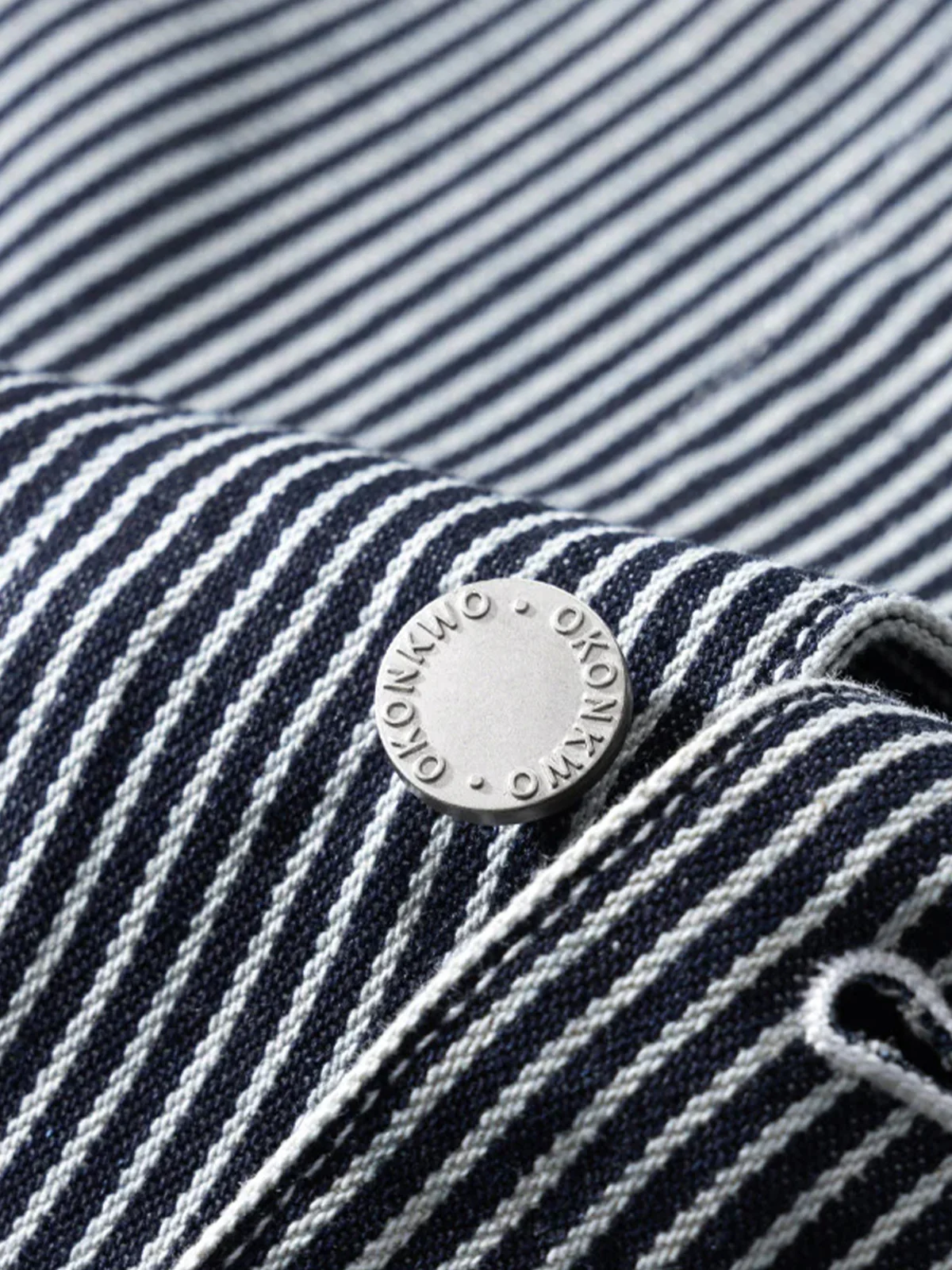 Striped V-Neck Cotton Canvas Work Vest - Image 9