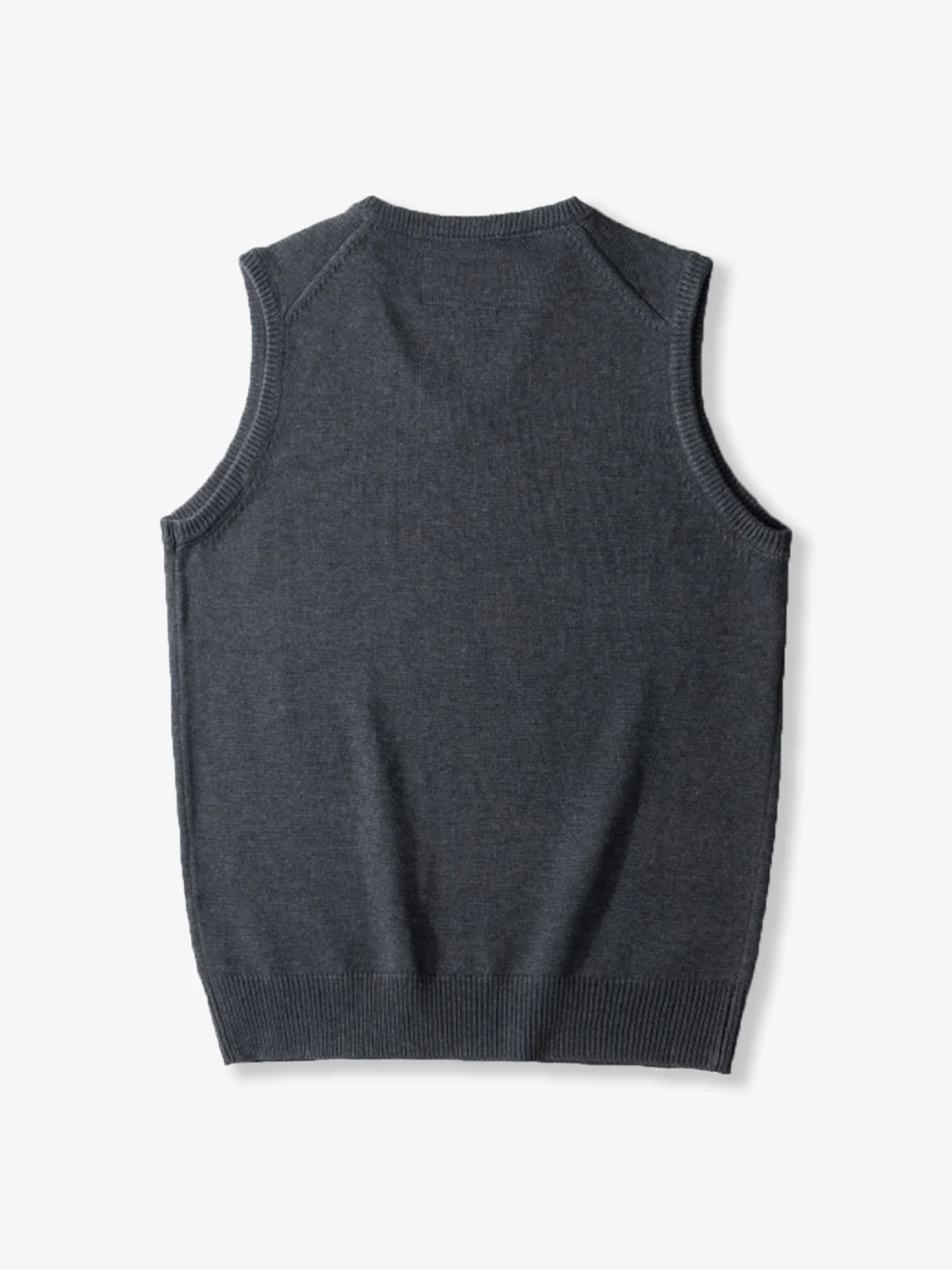 Ivy Look Wool Blend V-Neck Knit Vest - Image 4