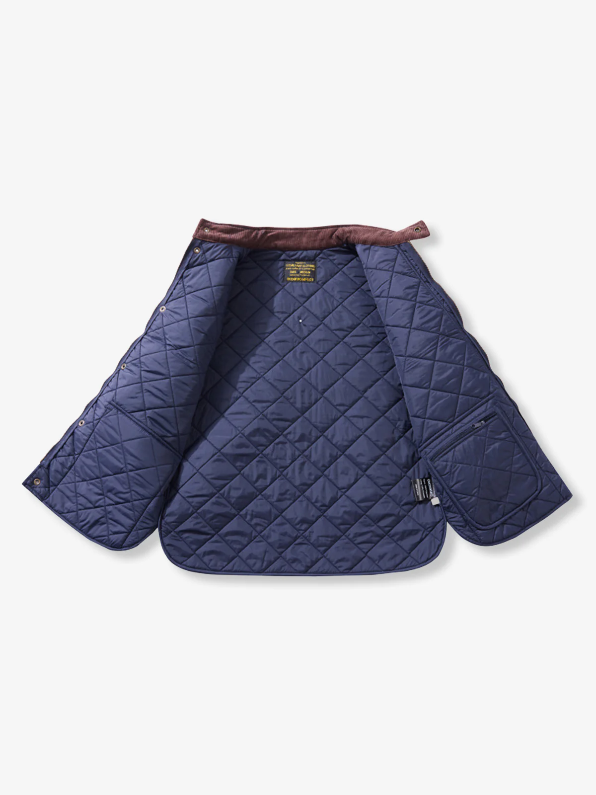 Corduroy Quilted Padded Vest with Stand Collar - Image 15