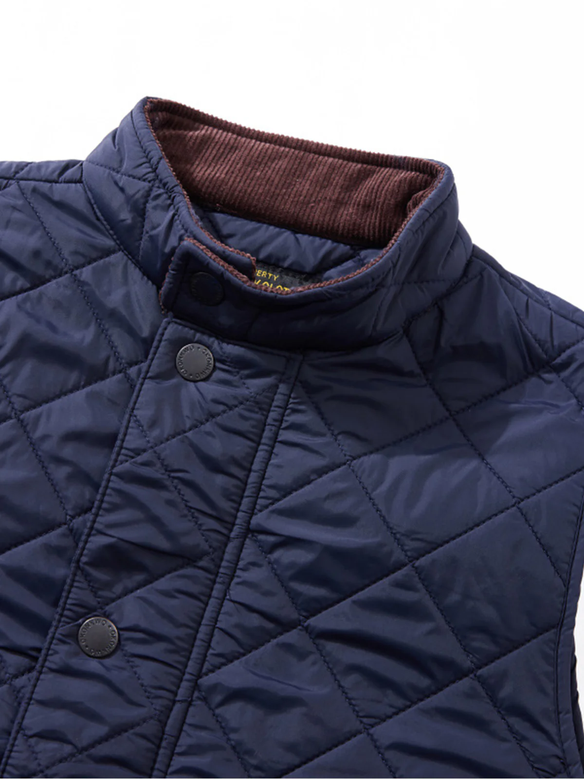 Corduroy Quilted Padded Vest with Stand Collar - Image 16