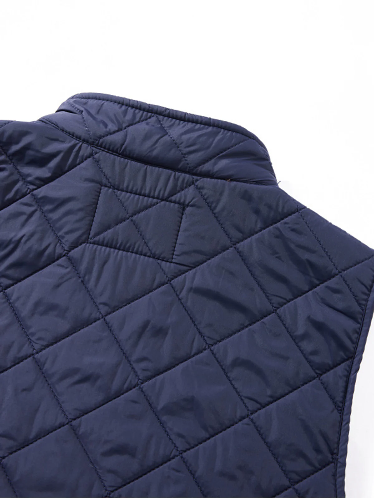 Corduroy Quilted Padded Vest with Stand Collar - Image 20