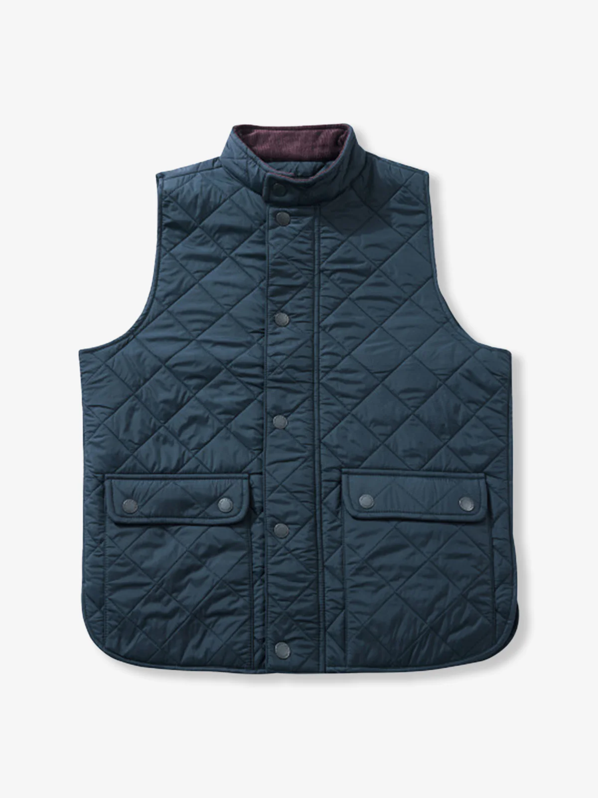 Corduroy Quilted Padded Vest with Stand Collar - Image 3