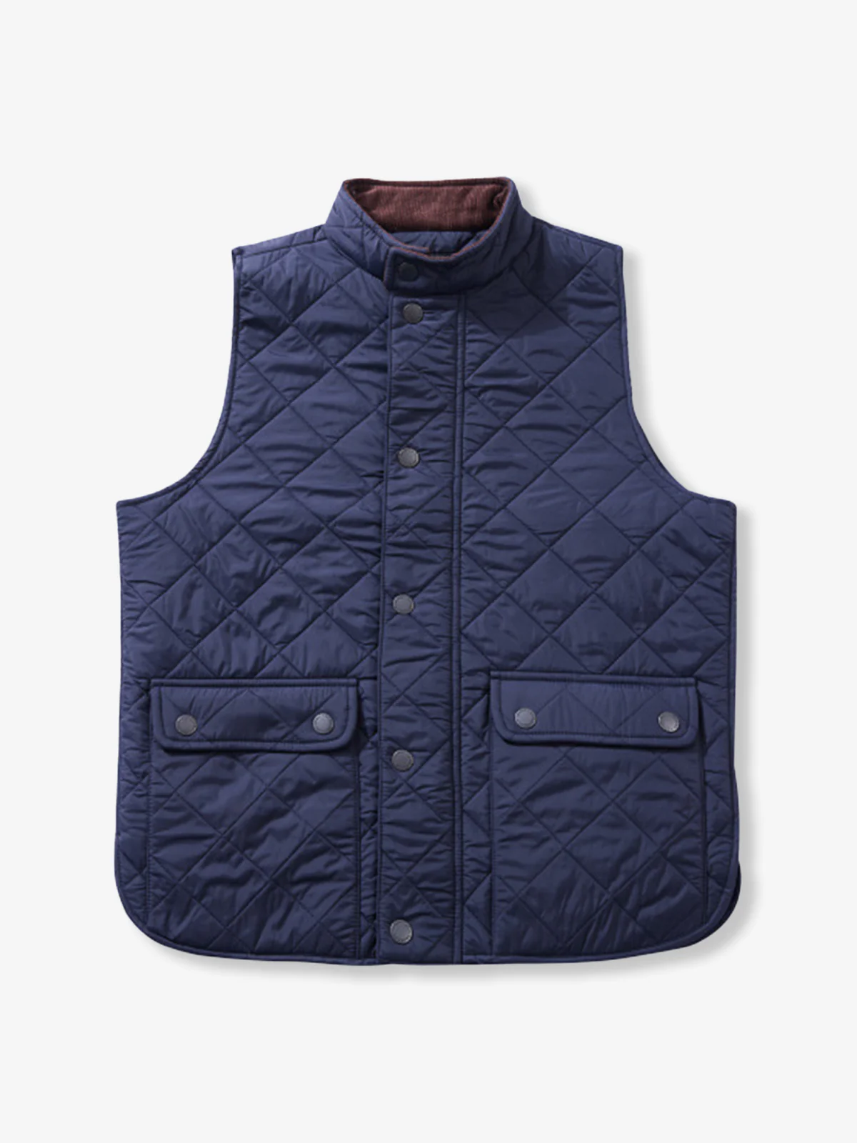 Corduroy Quilted Padded Vest with Stand Collar - Image 4
