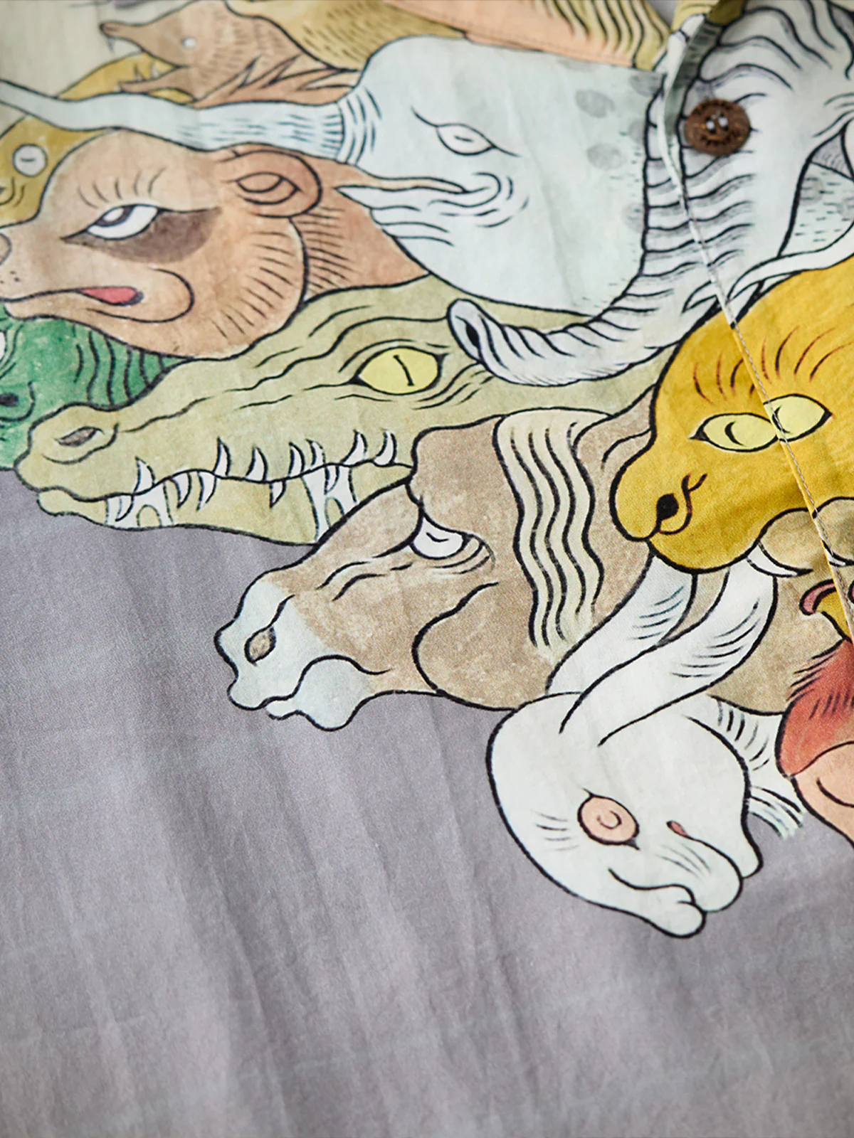 KARAKU×Ayako Ishiguro "Hundred-headed Fish" Ukiyo-e Style Tencel Aloha Shirt - Image 16