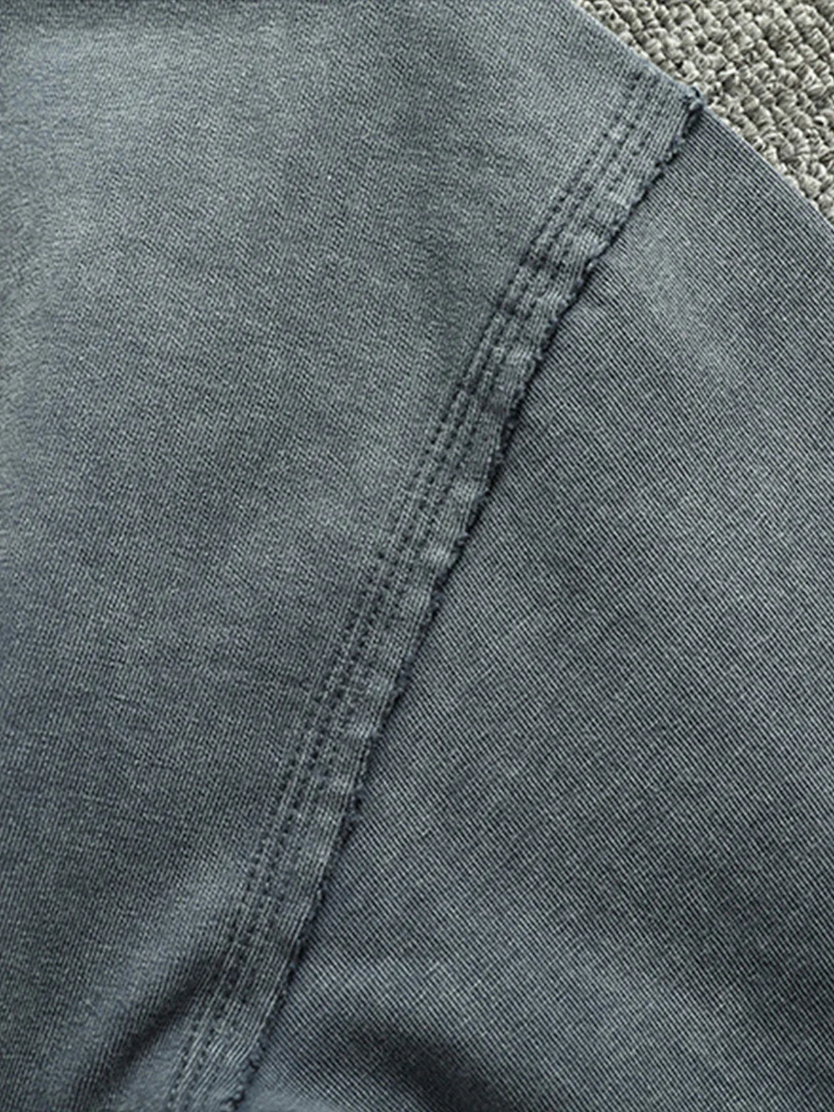 Washed Finish Mini Embroidery & Color-Variation Pocket Long Sleeve Tee - Image 11