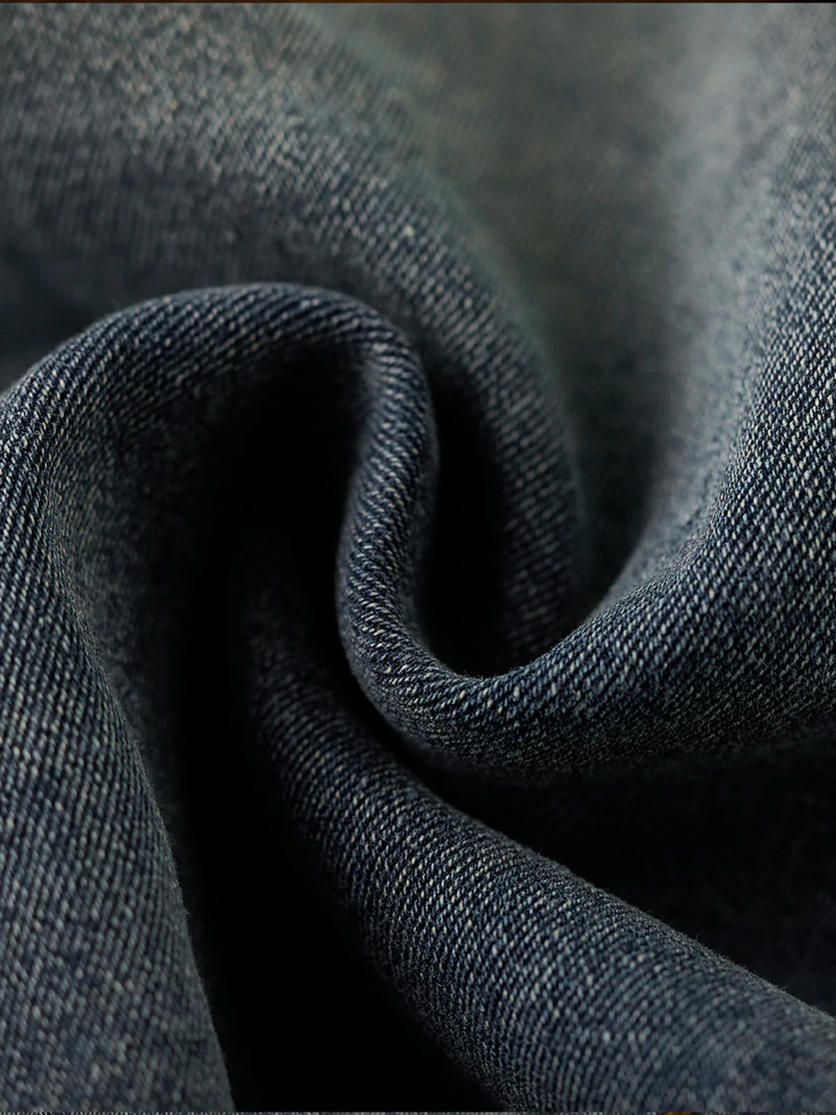 Washed Stand Collar Half-Zip Denim Pullover Shirt - Image 15