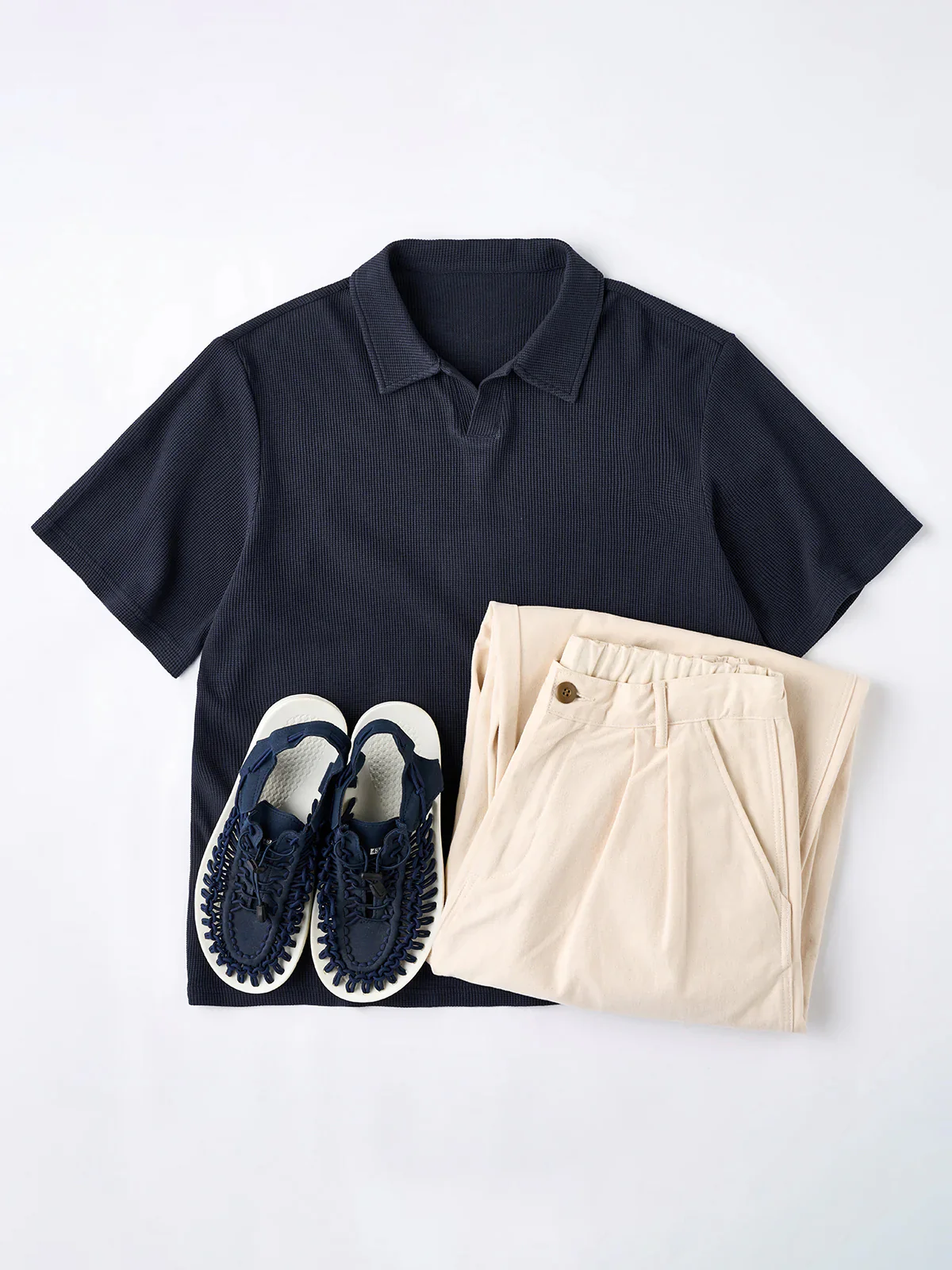 Waffle No-Button Polo Shirt - Image 19