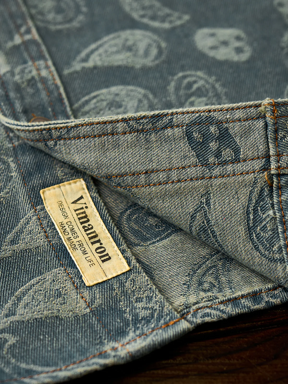 All-over Paisley Jacquard Weave Heavyweight Denim Overshirt - Image 13