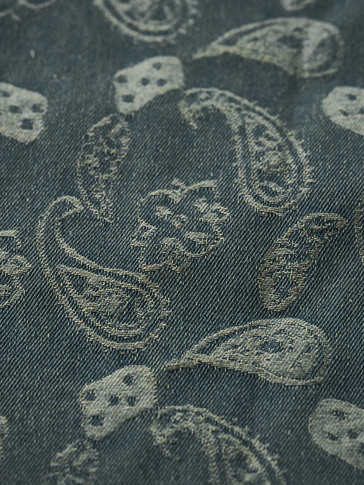 All-over Paisley Jacquard Weave Heavyweight Denim Overshirt - Image 18