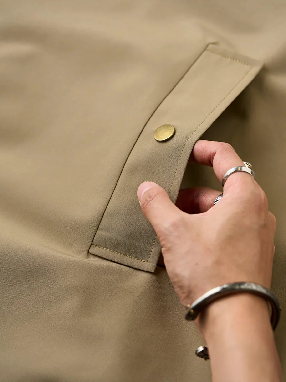 Corduroy Collar Functional Balmacaan Coat - Image 7