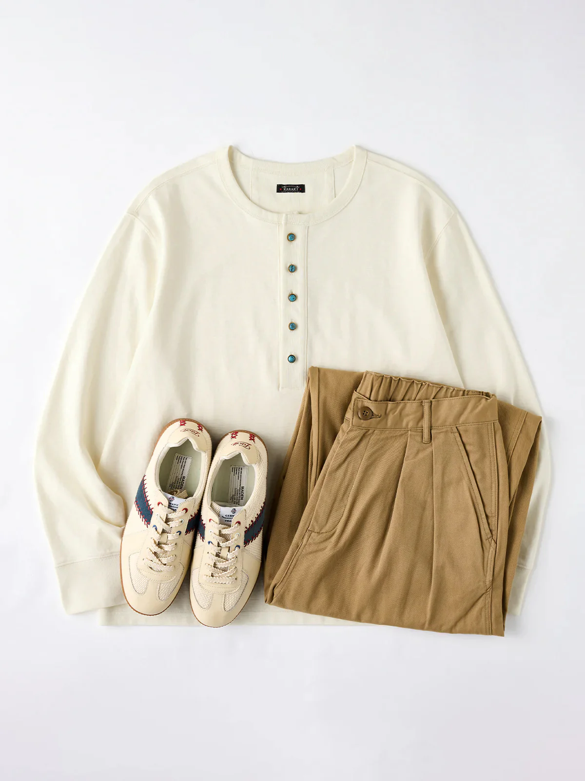 Turquoise-Style 5-Button Henley Long-Sleeve T-Shirt - Image 16