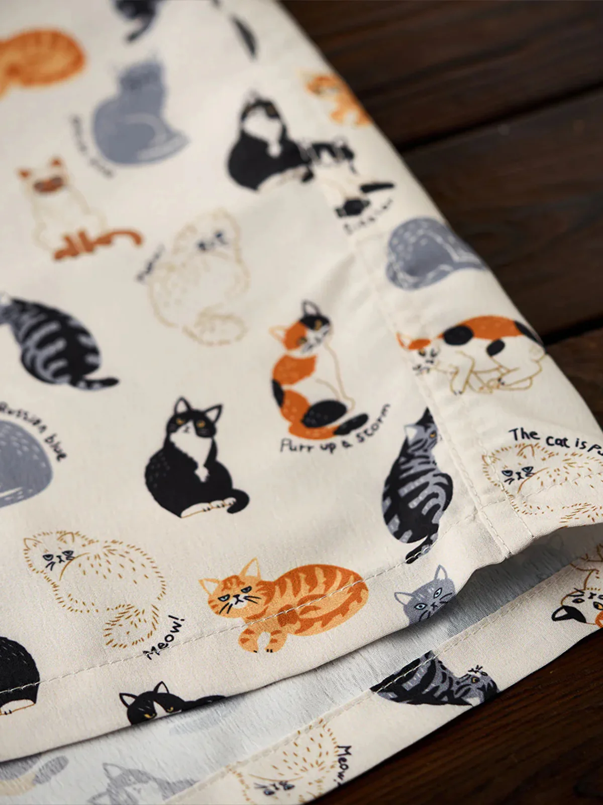 "Cat Encyclopedia" Hawaiian Camp Shirt - Image 11