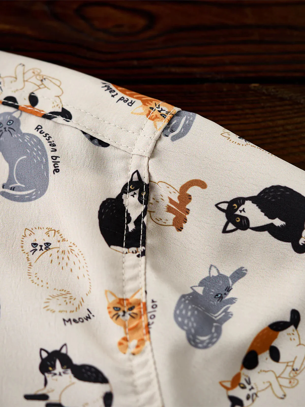 "Cat Encyclopedia" Hawaiian Camp Shirt - Image 9