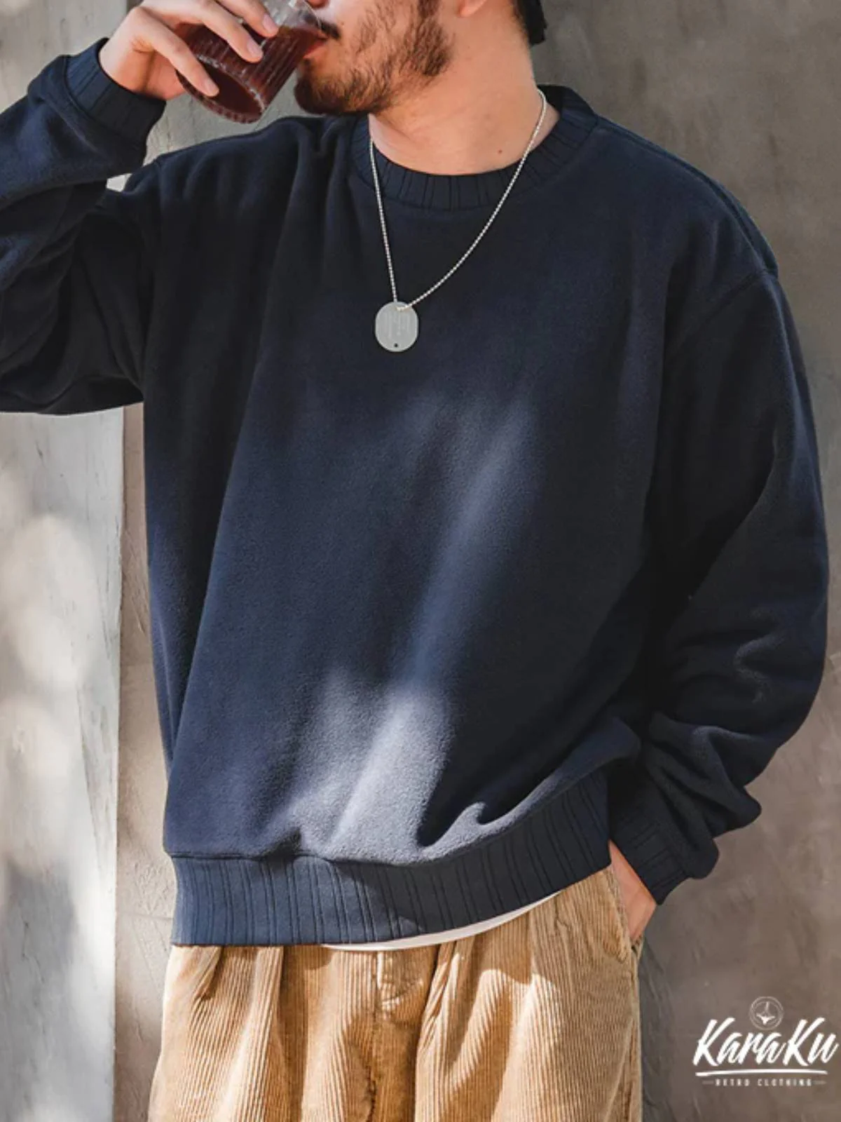 Polar Fleece Sweatshirt with Thumbhole Sleeves - Image 8