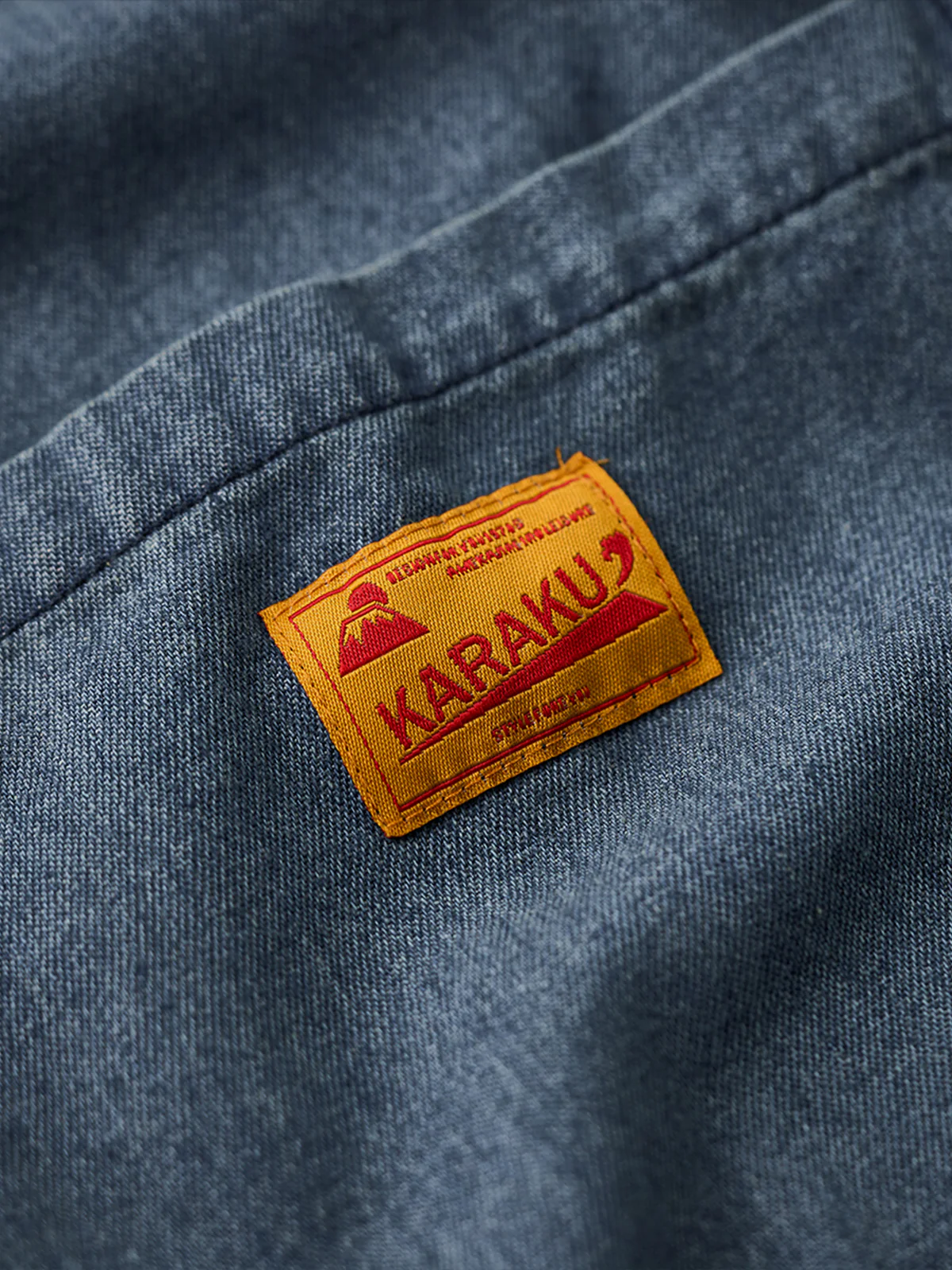 Contrast Button Collarless Denim Jacket - Image 10