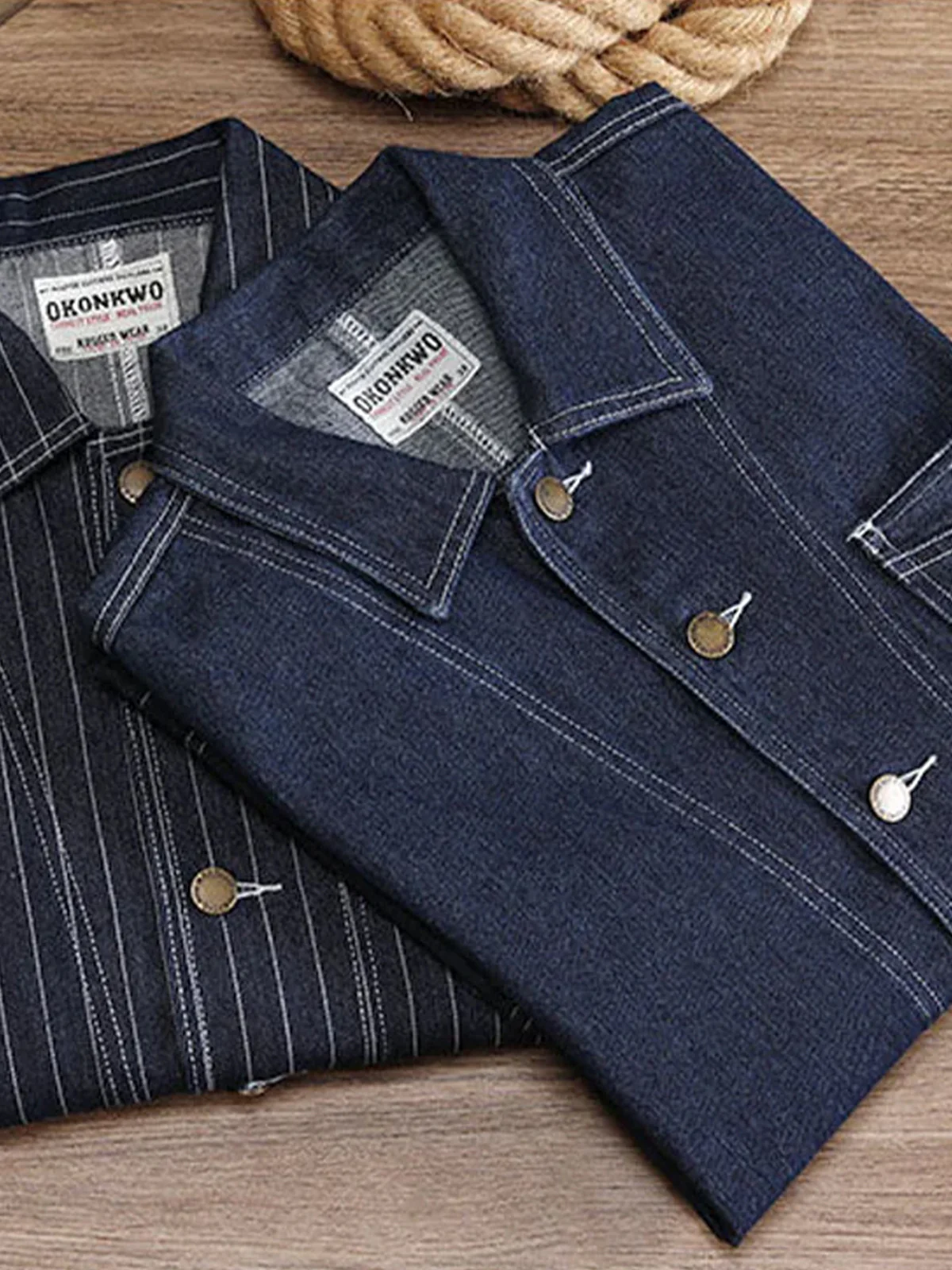 Casual American Style Wabash Denim Work Jacket - Image 3