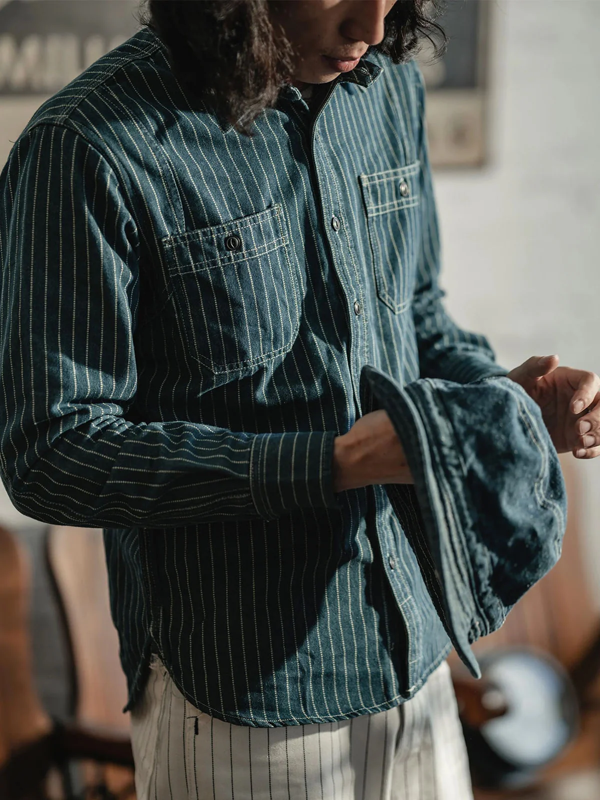 Wabash American Style Washed Stripe Work Shirt - Image 4