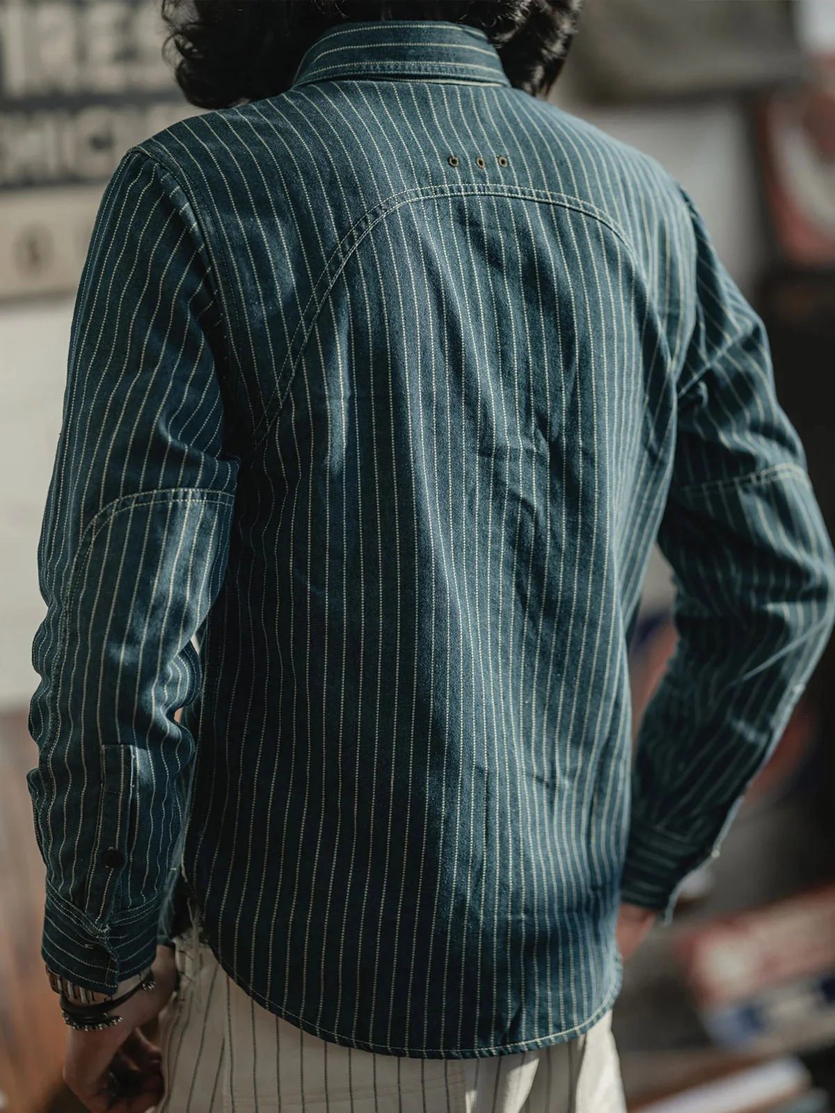 Wabash American Style Washed Stripe Work Shirt - Image 5