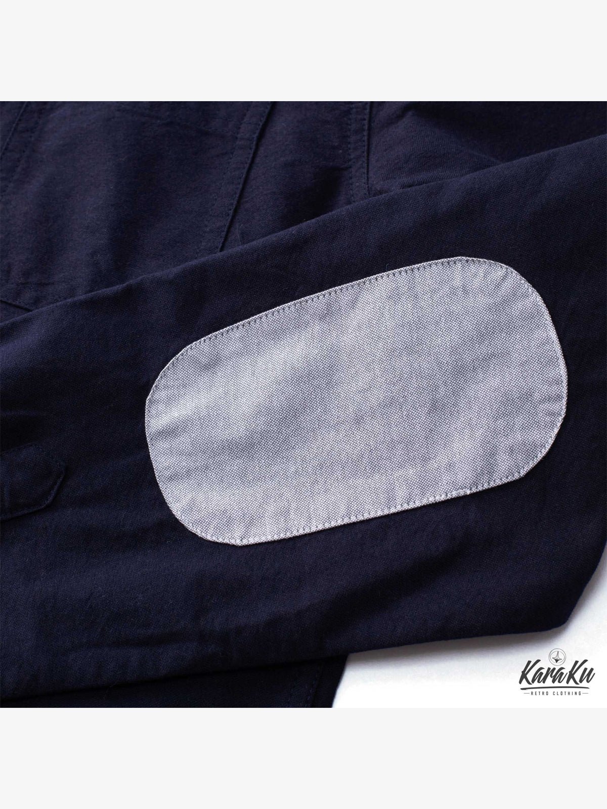 Elbow Patches Oxford Fabric Button-Down Shirt - Image 12