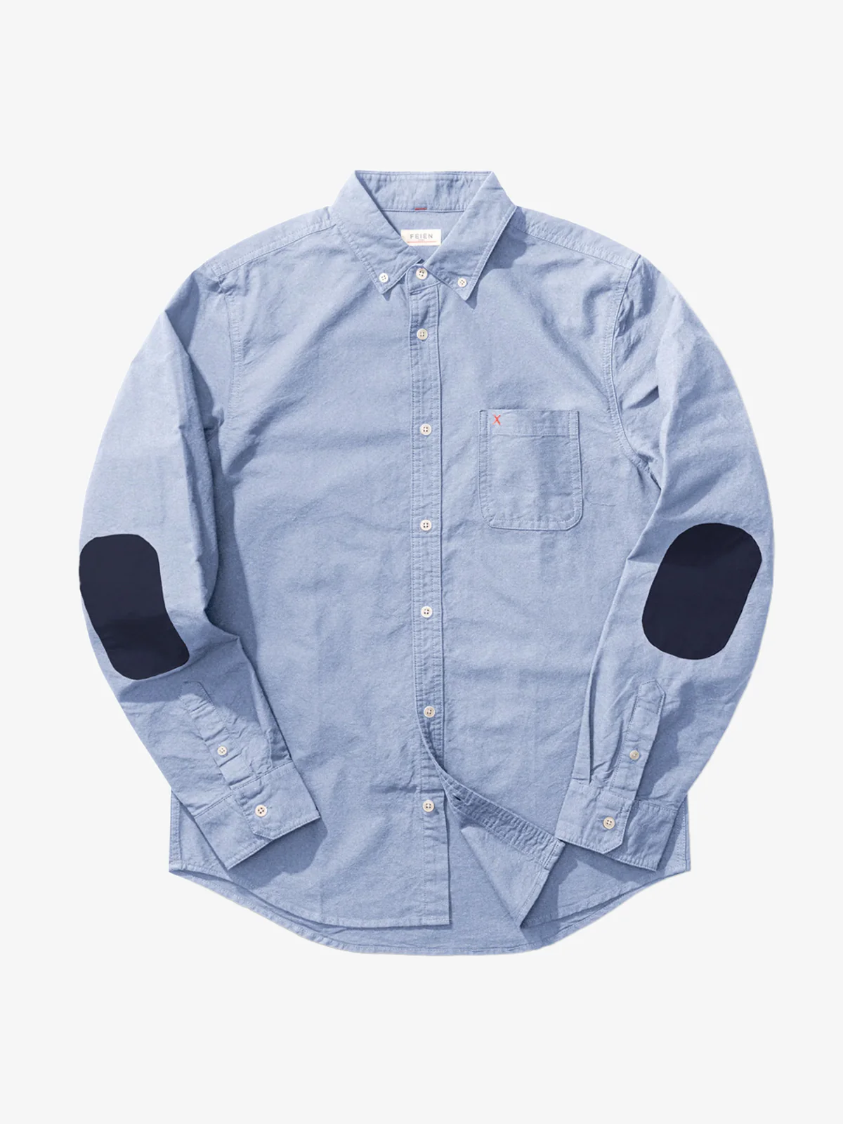 Elbow Patches Oxford Fabric Button-Down Shirt - Image 3