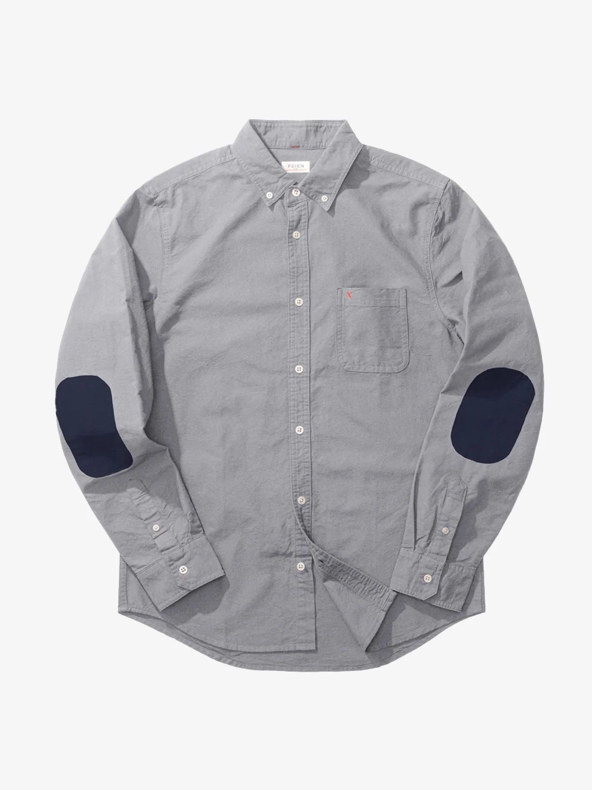 Elbow Patches Oxford Fabric Button-Down Shirt - Image 4