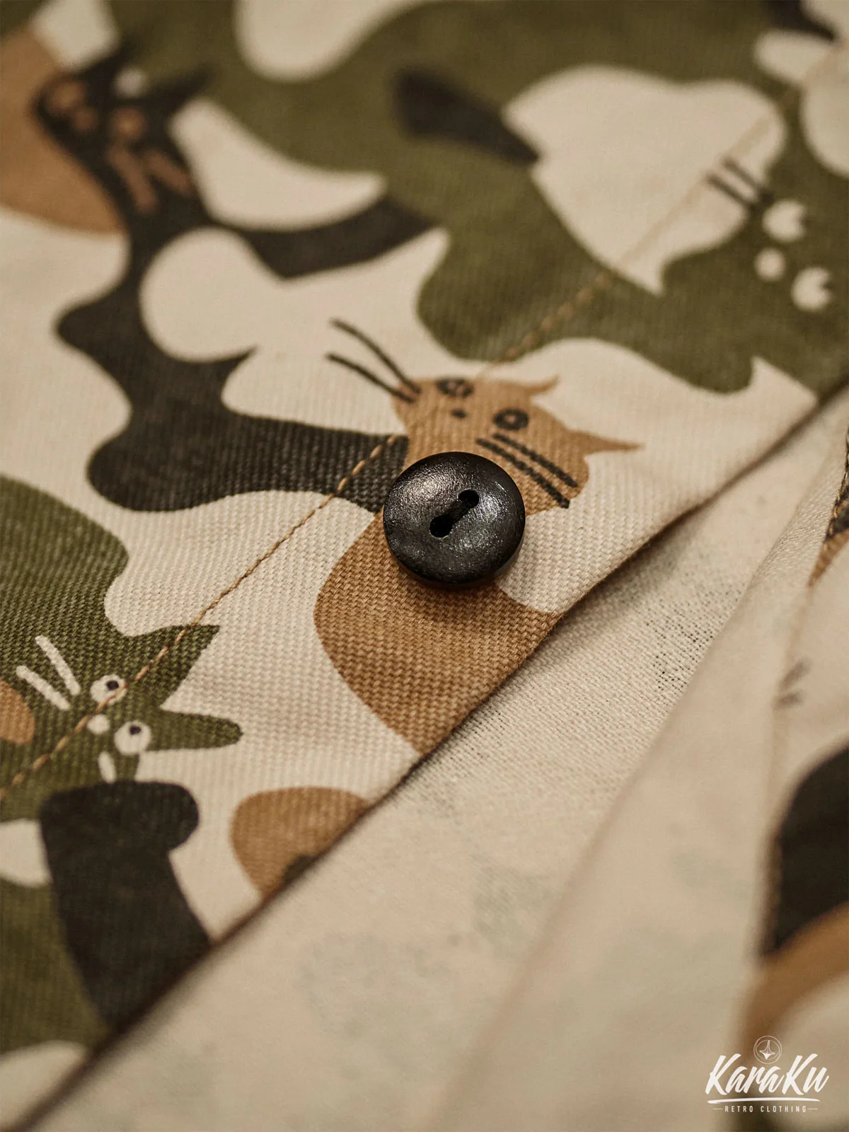 Cat Camouflage Pattern Cotton Work Shirt - Image 6