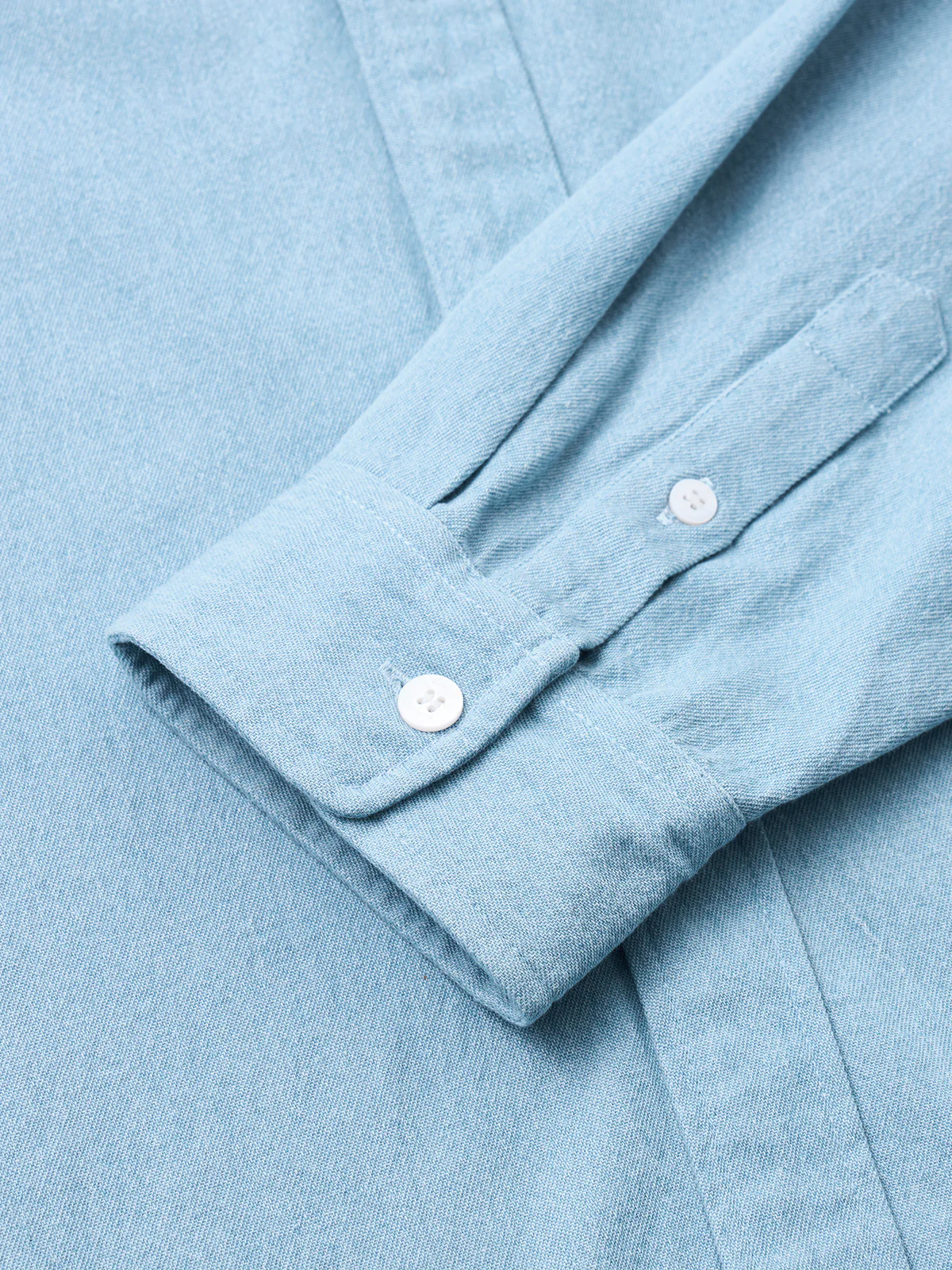Classic Denim Blue Cotton Shirt - Image 5
