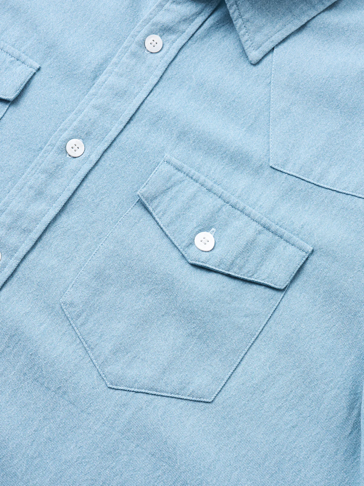 Classic Denim Blue Cotton Shirt - Image 7