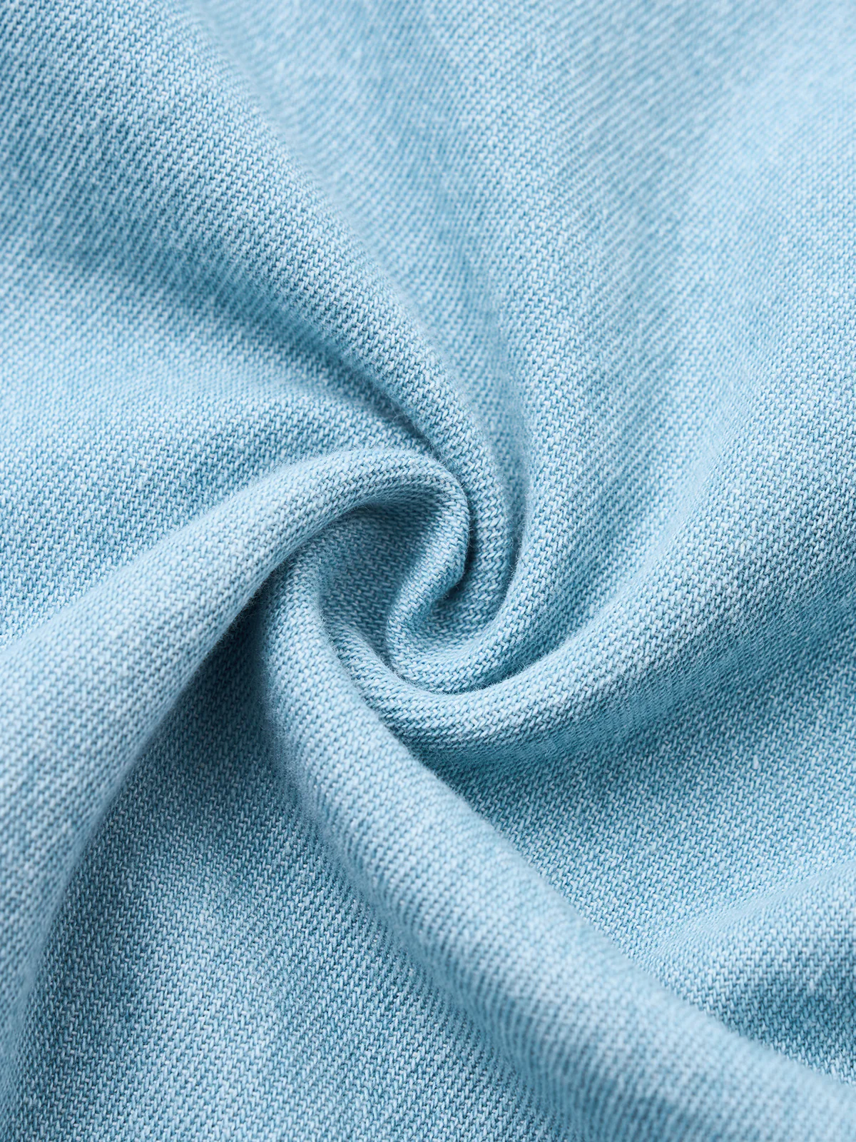 Classic Denim Blue Cotton Shirt - Image 8