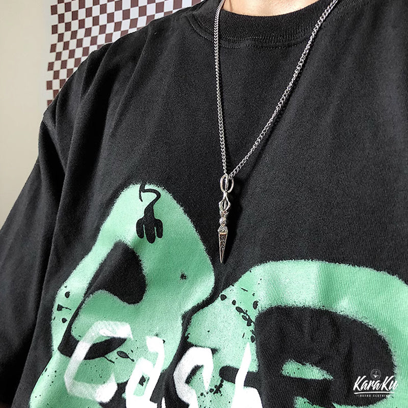 Punk Retro Vajra Dorje Titanium Pendant Necklace - Image 4