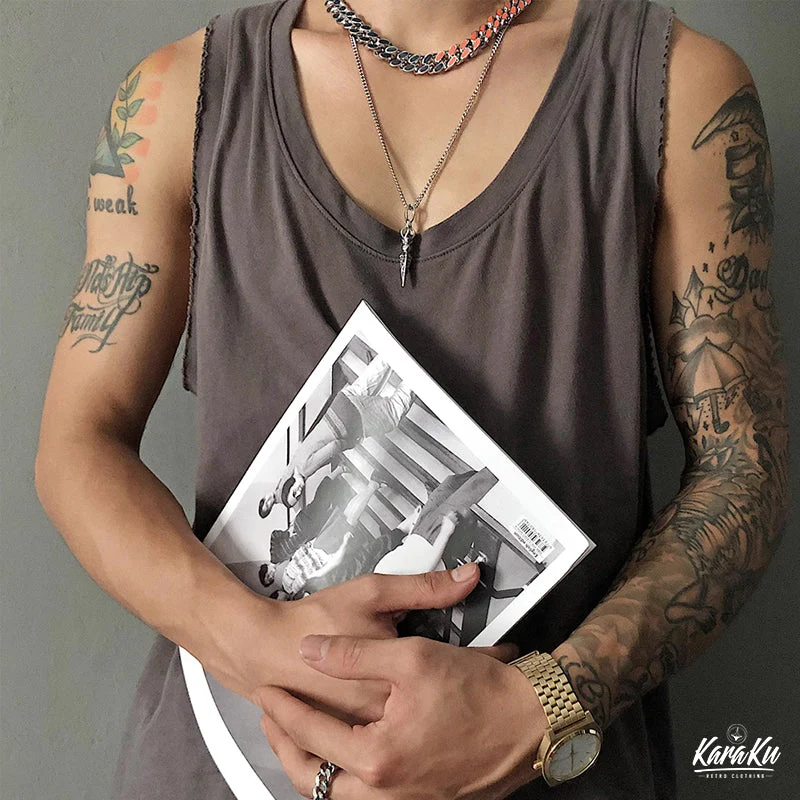 Punk Retro Vajra Dorje Titanium Pendant Necklace - Image 7