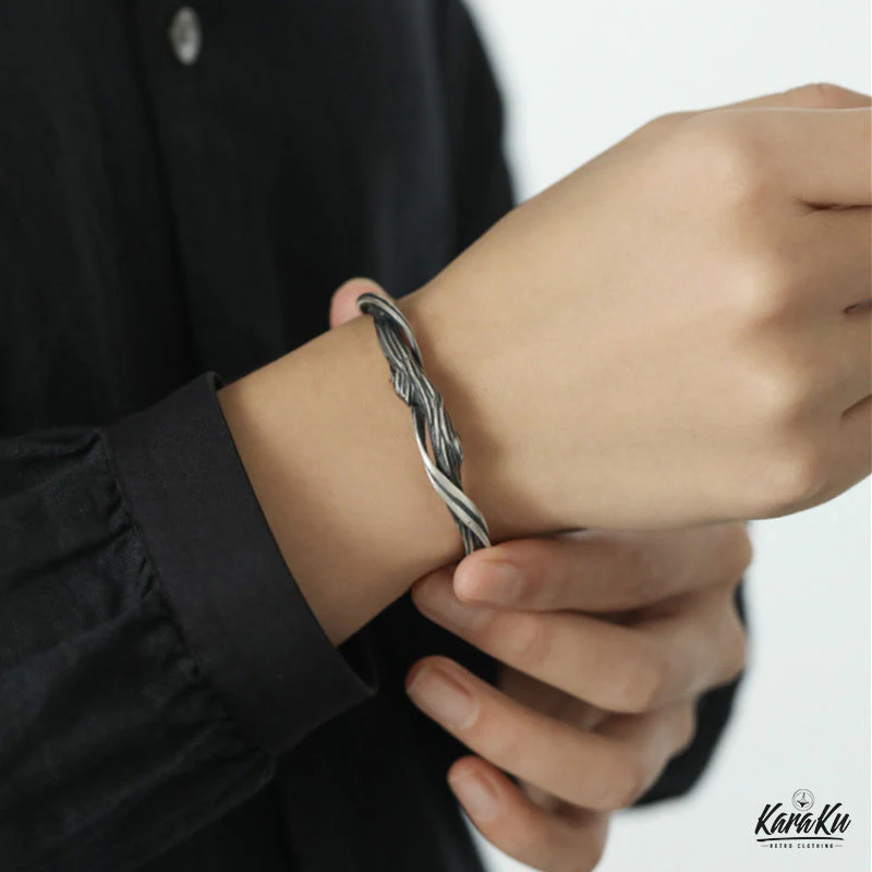 Dead Branches Shape Tibetan Silver Bracelet - Image 3