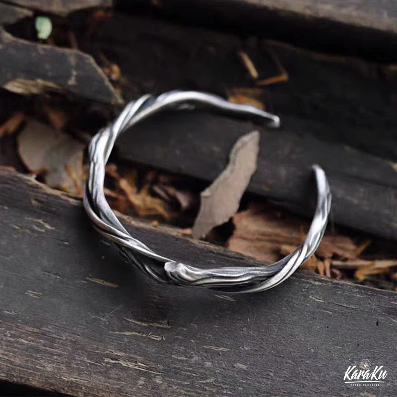 Dead Branches Shape Tibetan Silver Bracelet - Image 4