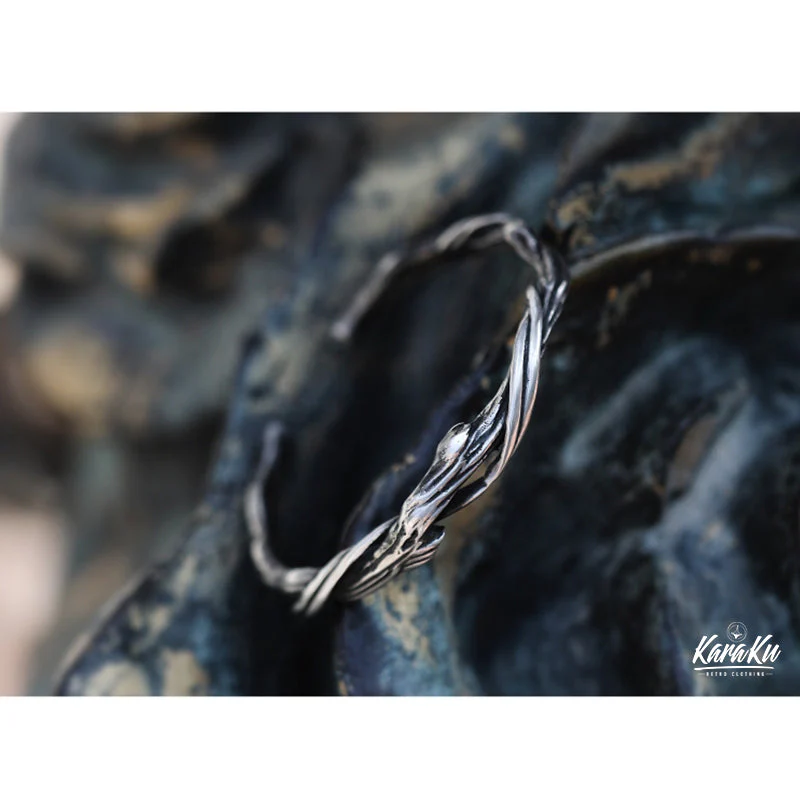 Dead Branches Shape Tibetan Silver Bracelet - Image 5