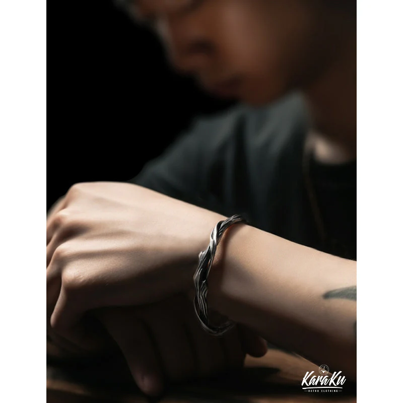 Dead Branches Shape Tibetan Silver Bracelet - Image 8