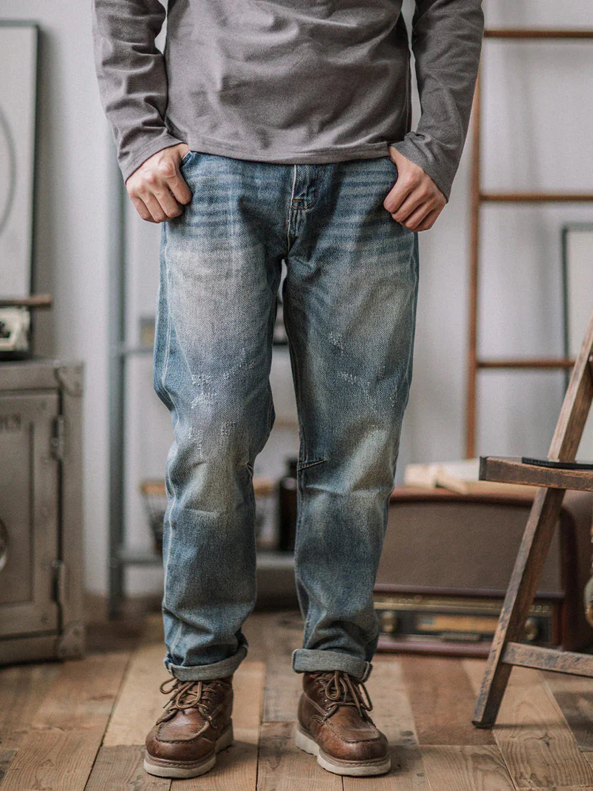 Casual Straight Tapered Jeans - Image 5