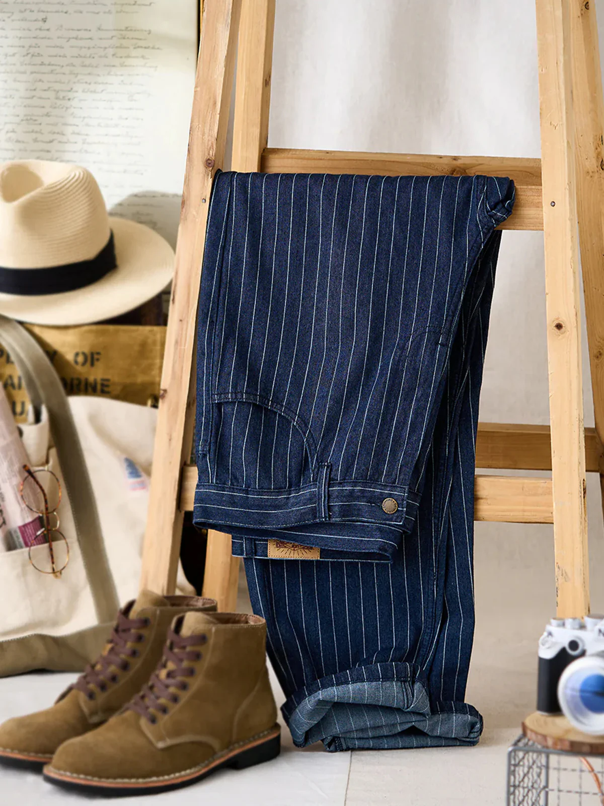 1920s Wabash Stripe Work Pants - Image 3