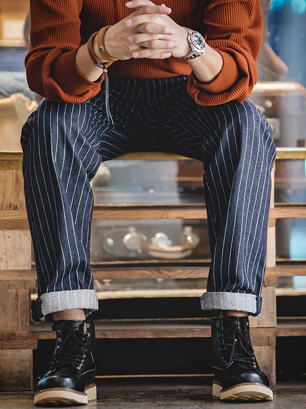 1920s Wabash Stripe Work Pants - Image 6