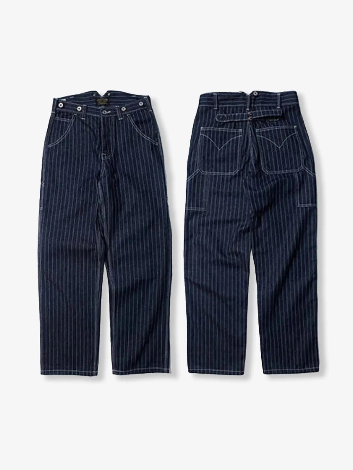 Classic Striped Wabash Suspenders Work Pants - Image 4