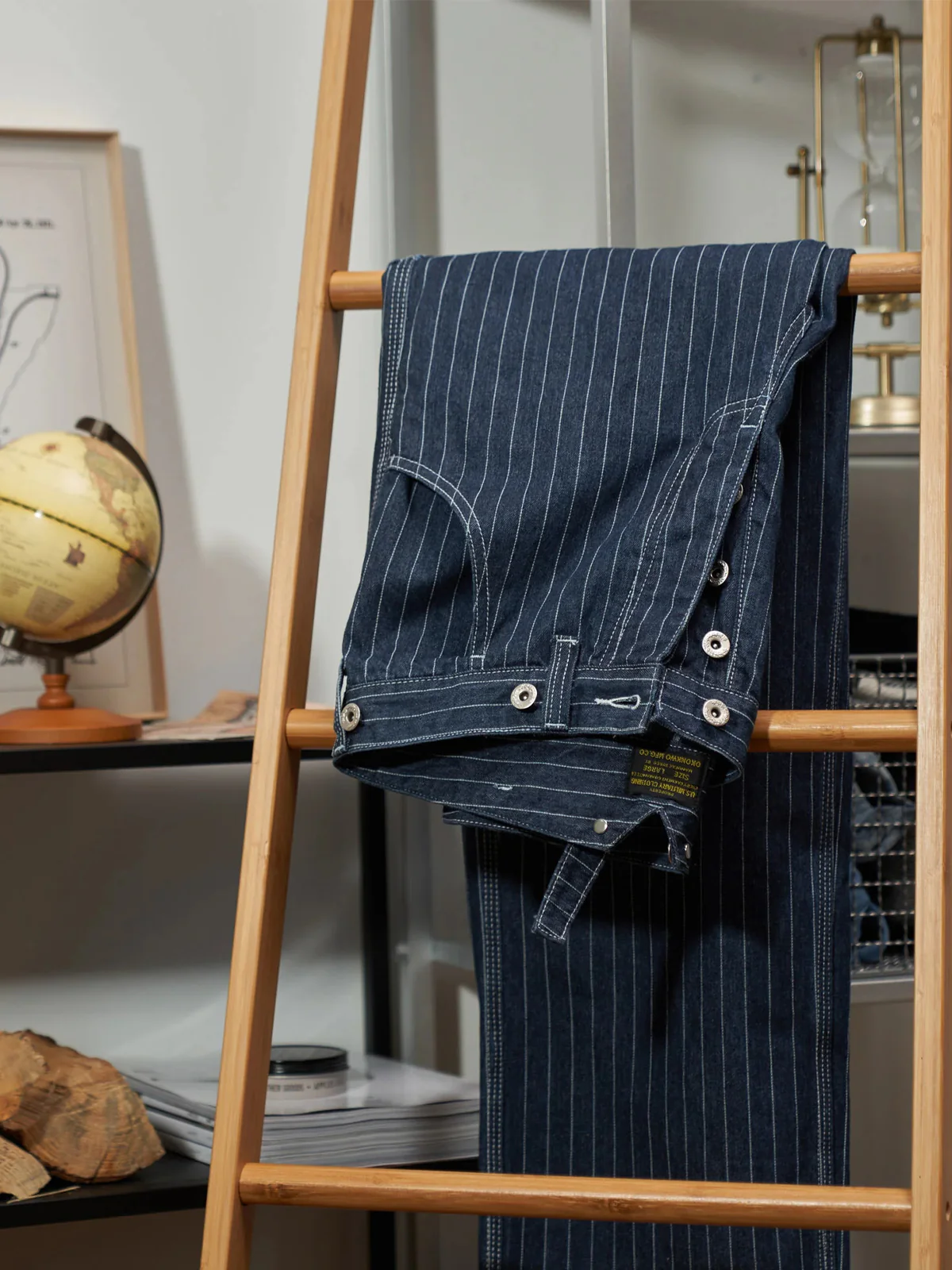 Classic Striped Wabash Suspenders Work Pants - Image 5