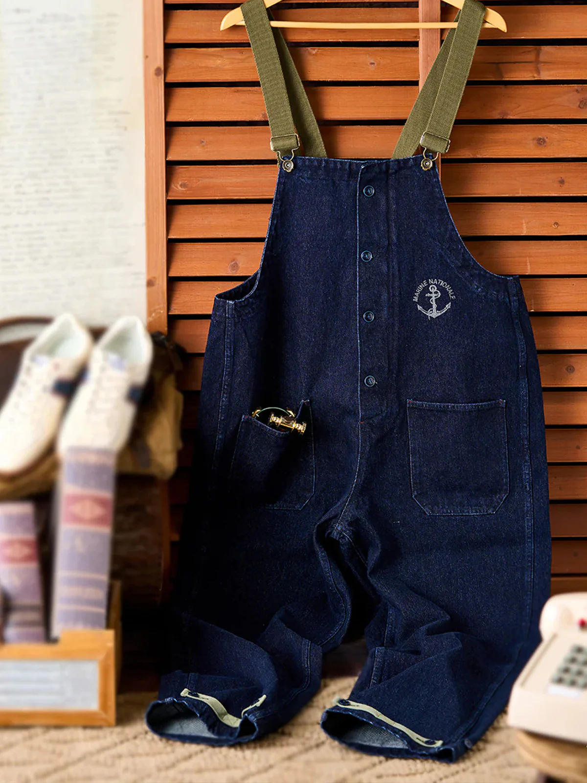 Retro Navy Deck Overalls - Image 3