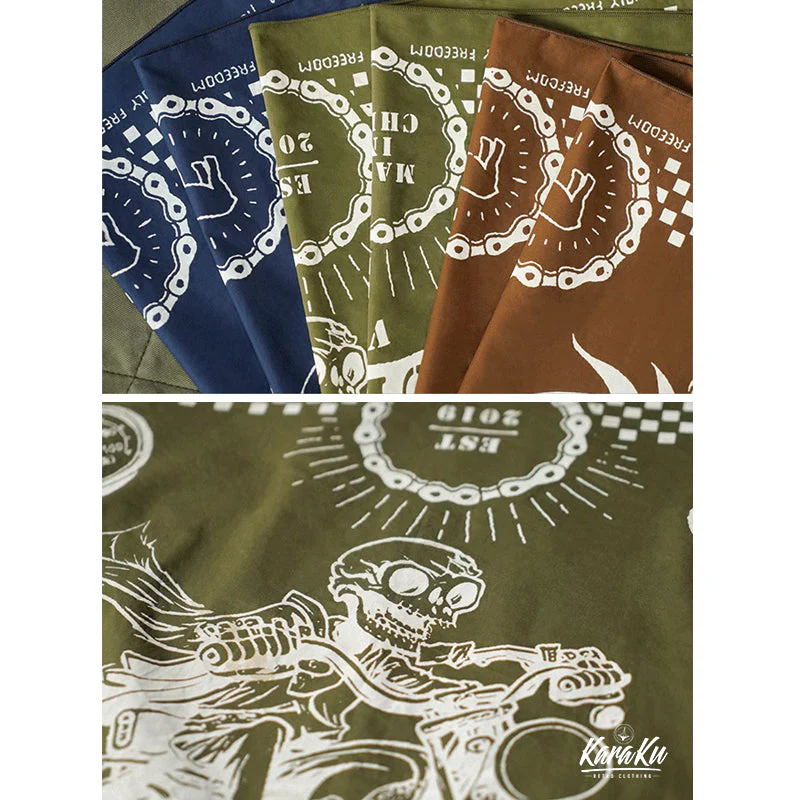 Biker Style Harley Print Cotton Scarf - Image 10