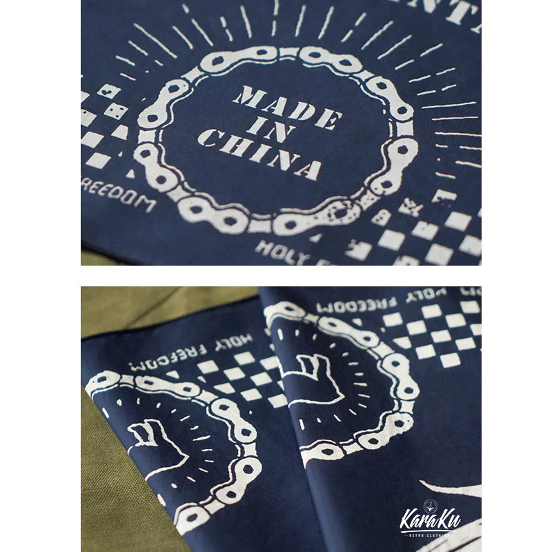 Biker Style Harley Print Cotton Scarf - Image 11