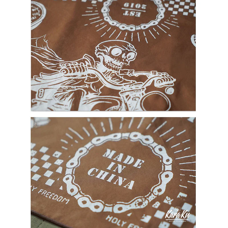 Biker Style Harley Print Cotton Scarf - Image 12