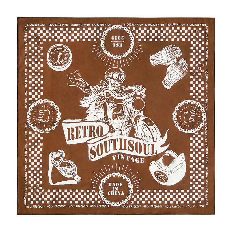 Biker Style Harley Print Cotton Scarf - Image 3