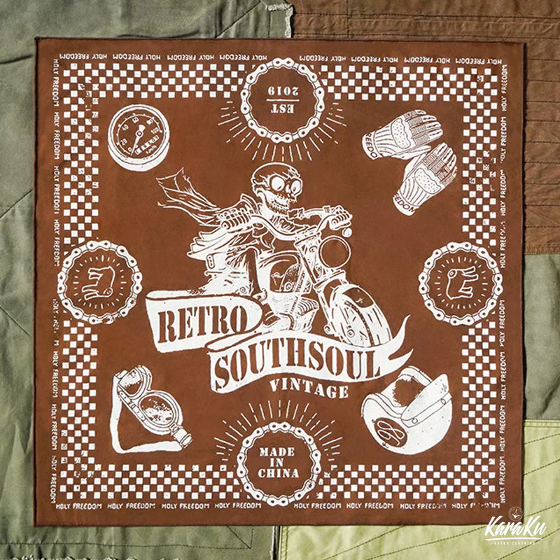 Biker Style Harley Print Cotton Scarf - Image 6