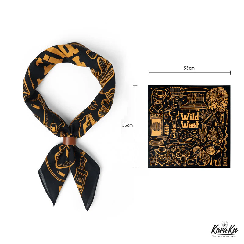 Wild West Retro Cotton Bandana with Clip - Image 3